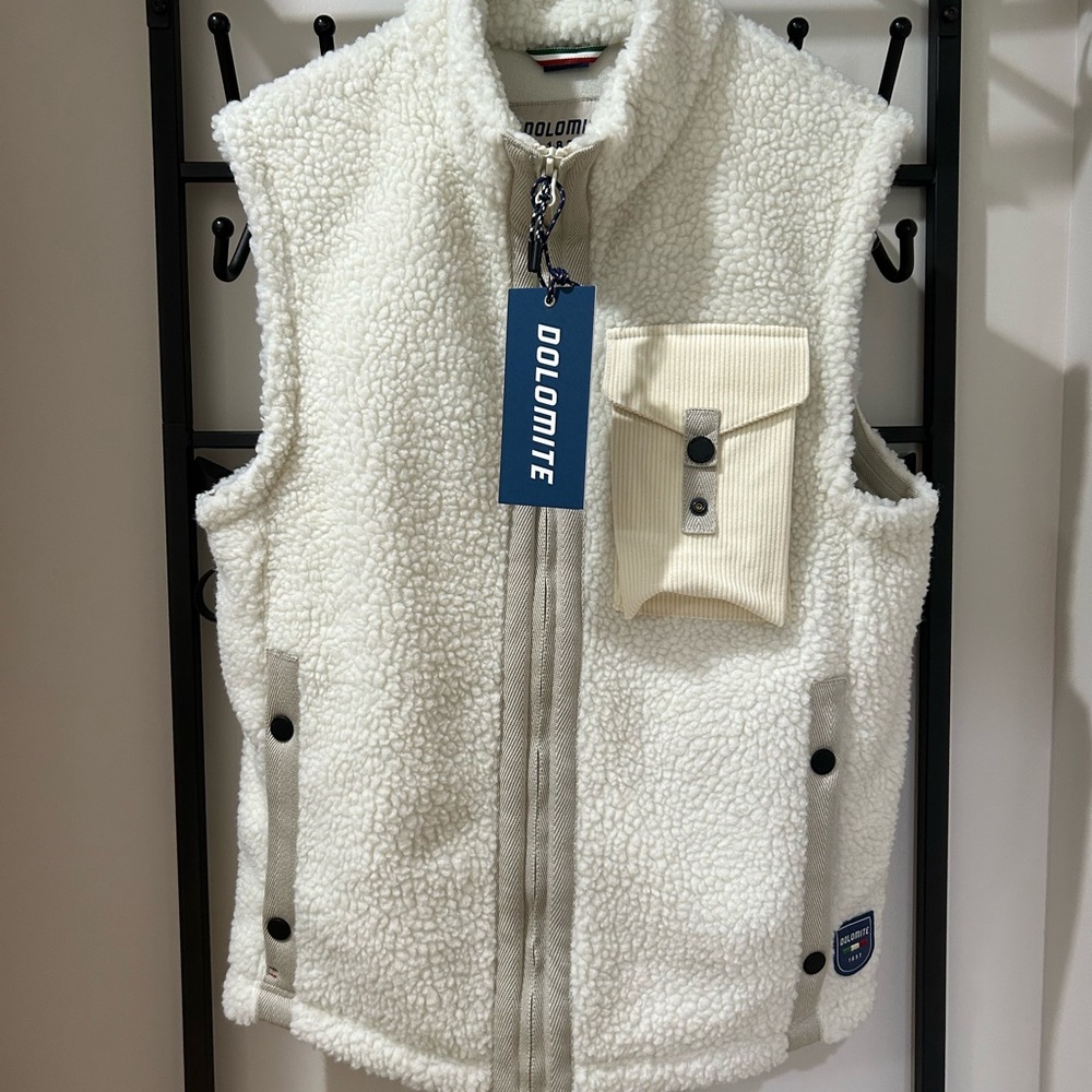 Dolomite Men’s Expedition Polar 2 Fleece Vest, Willow White, Large, New with Tag